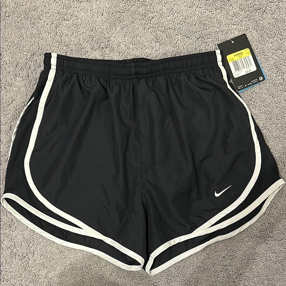 Nike Women's Athletic Shorts - Black with White Trim